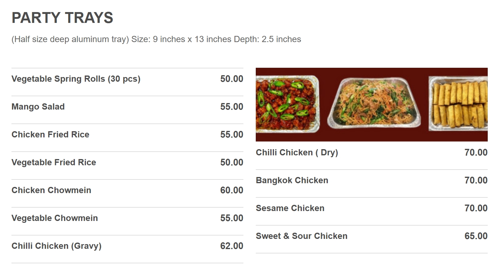 Party trays Red Panda Pavilion Toronto